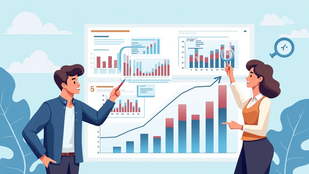 Trend analysis market research showing researchers identifying emerging patterns, tracking market trends, and analyzing data over time