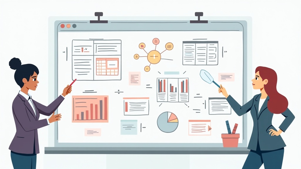 Thematic analysis qualitative research method showing pattern identification, data coding, theme development, and systematic analysis